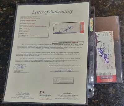 STEPHEN STRASBURG MLB Debut 14 K 6/8/10 AUTO SIGNED FULL TICKET w/JSA COA LETTER - Image 1 of 4