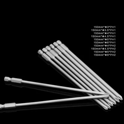 Electric Screwdriver Phillips Bit Φ3mm~6mm L=150mm~200mm Extended Bit PH1/PH2 - Image 1 of 4