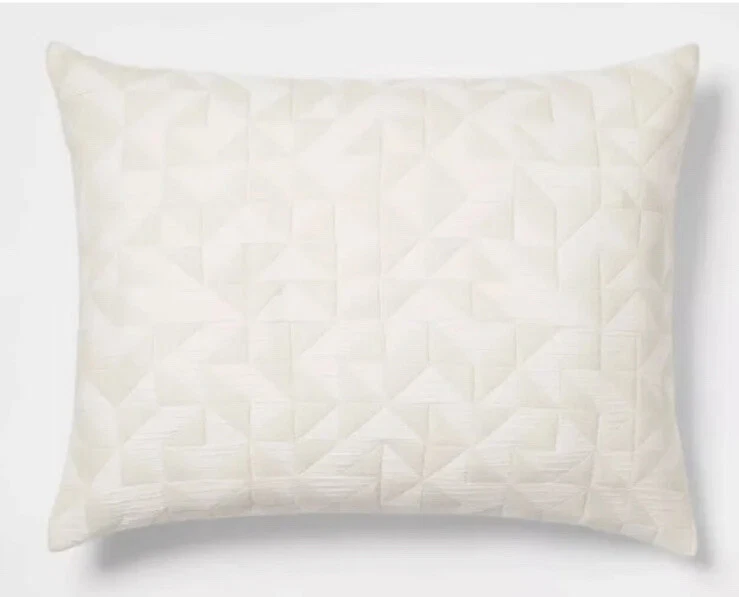 1 Threshold Geometric Matelasse Sham Standard khaki tan