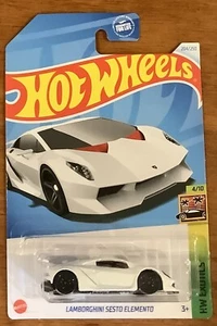 2024 NEW HOT WHEELS WHITE LAMBORGHINI SESTO ELEMENTO 204/250 HW EXOTICS 4/10 - Picture 1 of 2
