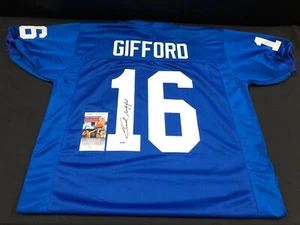 FRANK GIFFORD NEW YORK GIANTS AUTOGRAPHED/SIGNED CUSTOM JERSEY JSA COA HOF 77 - Picture 1 of 3