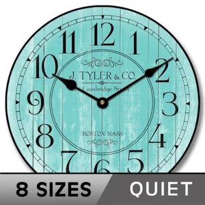 Reloj turquesa puerto, reloj de pared grande, ultra silencioso, 8 tamaños, garantía de por vida - Imagen 1 de 5