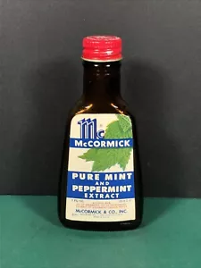 VTG McCormick | Pure Mint & Peppermint Extract | Empty Jar | Retro Kitchen Decor - Picture 1 of 6
