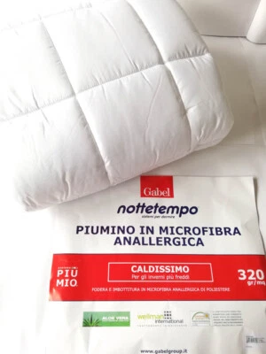 Piumino bianco Gabel microfbra anallergico 320gr caldissimo una piazza e mezza - Immagine 1 di 4