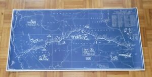 1935 Vintage PONY EXPRESS TRAIL Map By W.E. HONNELL, Kansas City 18.5 X 37.5