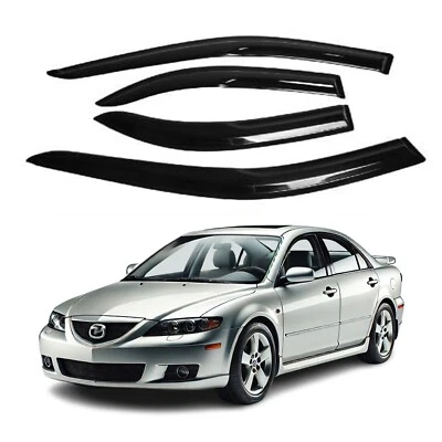 Fits Mazda 6 Mazda6 2003-2008 Side Window Visor Sun Rain Deflector Guard Thick - Image 1 of 4