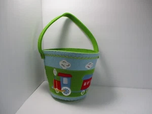Walmart Felt Basket Kid Boy Girl 7in Green Plush Train Gift Toy Easter Halloween - Picture 1 of 15
