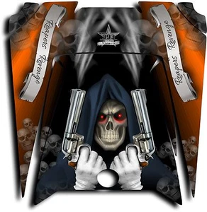 Polaris RZR XP 900 800 570 UTV Graphics Hood Decal 2011-2014 Grim Reaper Orange - Foto 1 di 1