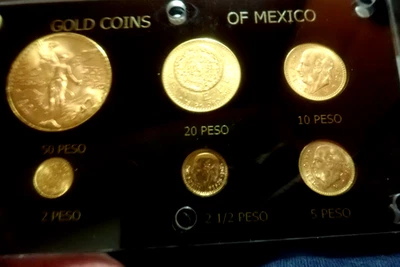Mexican 50, 20, 10, 5, 2.5 and 2 Pesos in Gold Coin Set - Image 1 of 4