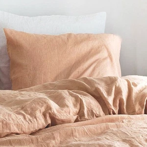 100% Flax French Linen Duvet ( Doona) Cover Set , Quilt Cover Set, Apricot - Picture 1 of 4