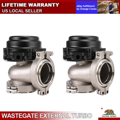 2x 44 mm cola MVR Wastegate externo turbo con brida de banda en V para turbocompresor Foto 1 de 4