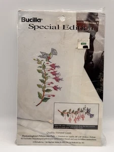 BUCILLA Special Edition Hummingbird Floral Pillowcase Pair Embroidery Kit NEW - Bild 1 von 5