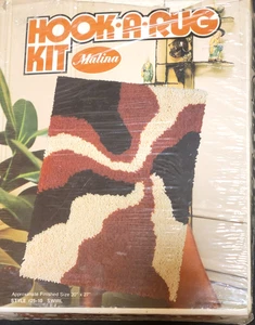 Vintage Malina Hook A Rug Kit MCM Swirl 20" x 27" - Picture 1 of 6