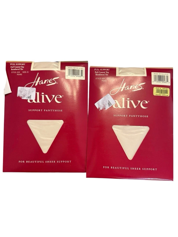Hanes Alive Full Support Control Top 810 Pantyhose Size C Pearl