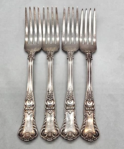 Vintage 1897 Gorham "RICHMOND" Silver Electroplate Set of 4 Dinner Fork Monogram - Picture 1 of 20