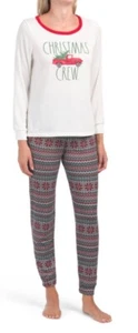 RAE DUNN WOMENS CHRISTMAS CREW PAJAMAS SET-FAMILY PAJAMAS, size Large - Picture 1 of 3