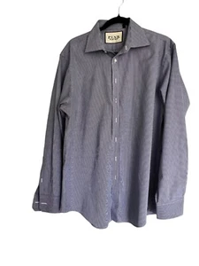 THOMAS PINK Mens Blue Check Long Sleeve Business Classic Shirt Size 16.5 - Picture 1 of 7