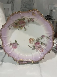 Antique Vintage Limoges France Hand Painted Pink Bowl. B & M. - Picture 1 of 8