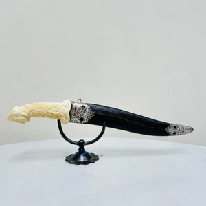 Indian handcrafted mughal islamic queen head hilt dagger with bone handgrip - Picture 1 of 10