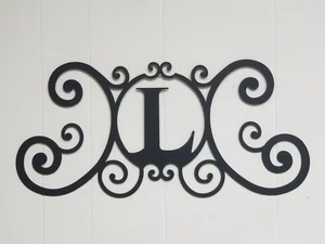 Monograma de hierro letra L decoración de puerta pared placa metal arte inicial 2 mm de espesor - Imagen 1 de 4