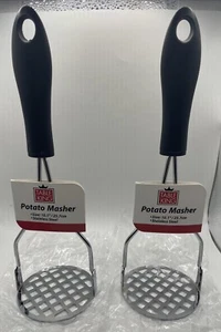 2 Potato masher Vegetable Round Stainless Steel Cooking Utensil Kitchen Cookware - Picture 1 of 4