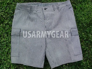 New Military Army US Made Atlanco Striped Navy Shorts Marine Combat Trousers XLR - Picture 1 of 9
