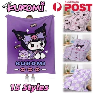 SANRIO Kuromi Flannel Blanket Throw Napping Bedding Sofa Student Lunch Blankets - Picture 1 of 22