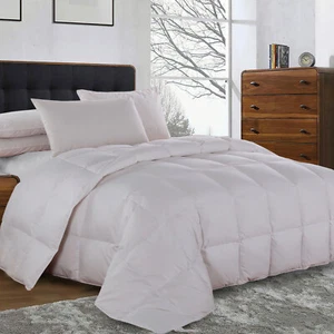 300 TC Solid White Goose Down Comforter Oversize All Season Medium Warmth 600 FP - Picture 1 of 1