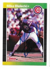 MIKE BIELECKI 1989 DONRUSS AUTOGRAPHED SIGNED # 512 CHICAGO CUBS