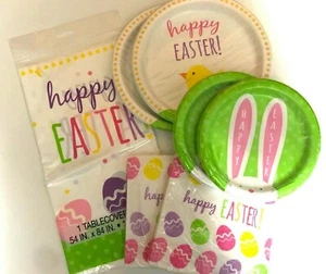 PASCUA ALMUERZO Y POSTRE platos de papel y servilleta de almuerzo PRIMAVERA HUEVO CONEJITO NUEVO - Imagen 1 de 7