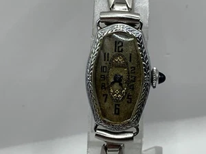 ANTIKE DAMENUHR 1924 BULOVA ART DECO 14K WEISSGOLD GF 5AP 15 JEWEL - Bild 1 von 12