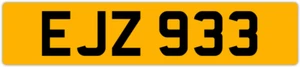 EJZ 933 E 3x3 DATELESS PRIVATE NUMBER PLATE EM EMM EMMA EVE EVA EUAN ERIC ELA ED - Picture 1 of 1