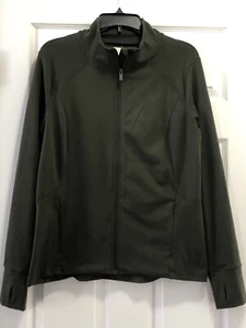 All in Motion Jacket Woman's Olive/Green Femme Knit Long Sleeve Zip Jacket Large - Picture 1 of 13