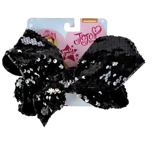 Nickelodeon Kids Black Sequin Fabric Signature JoJo Siwa Dance Hair Bow Clip - Picture 1 of 1