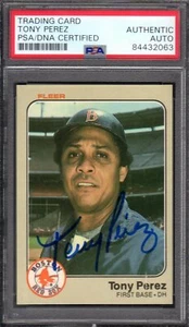 1983 FLEER #191  Tony Perez RED SOX SIGNED AUTOGRAPH CARD PSA / DNA AUTHENTIC  B - Picture 1 of 2