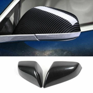 Carbon Fiber Rear View Side Door Mirror Cover Fit For Tesla Model S 2012-2021 - Picture 1 of 6