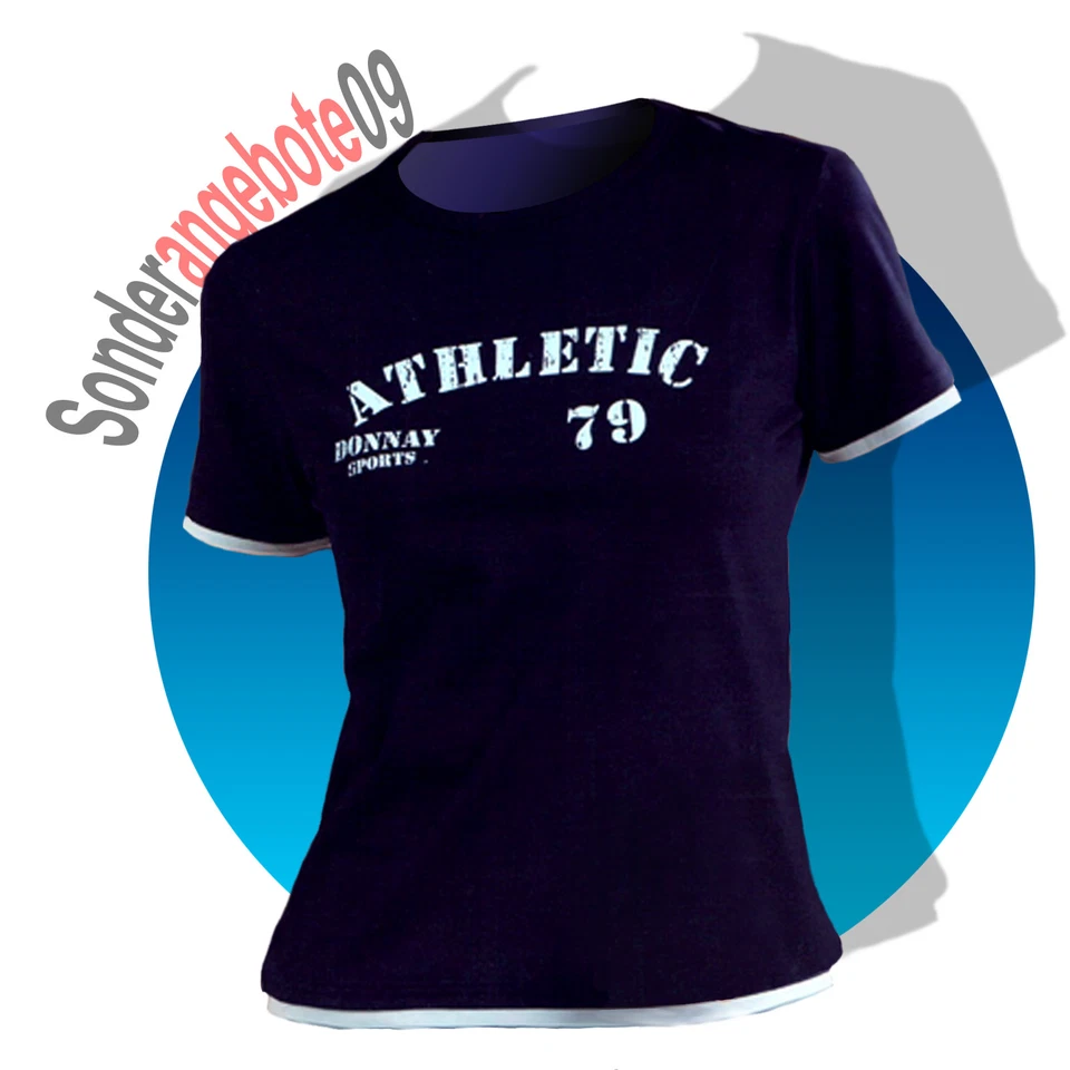 DONNAY International Damen T-Shirt L / XL navy hellblau Shirt