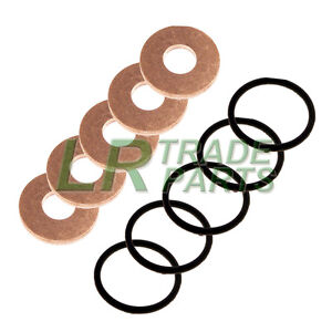 LAND ROVER DISCOVERY 2 TD5 GENUINE FUEL INJECTOR WASHERS WITH OEM SEALS, O-RINGS