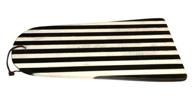 Tabla de cortar creativa cooperativa a rayas de mármol tabla de queso blanco y negro  Foto 1 de 4