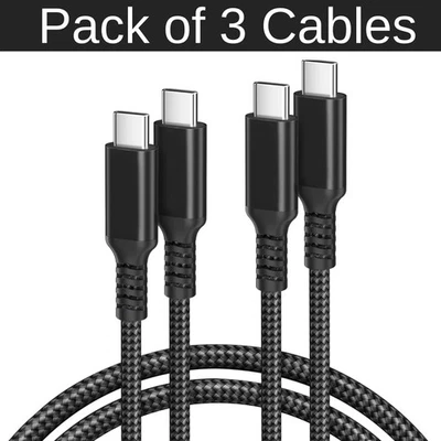 Type C to Type C Cable USB C Fast Charger Samsung Lead For iPhone 15 16 Pro Max - Image 1 of 4