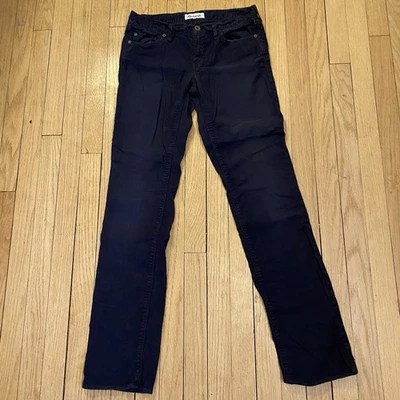 Pantalones de mezclilla Madewell de pana para mujer 27x34 ajustados rectos azul marino diseñador 5 bolsillos Foto 1 de 4
