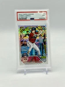 2023 TOPPS CHROME X-FRACTOR #95 CORBIN CARROLL ROOKIE RC PSA 9 π₯ FREE C/S β¨ - Picture 1 of 2