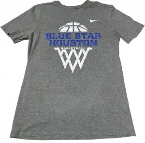 Nike Just Do It Tee Grey Blue Star Houston Basketball Youth Small Sporty - Picture 1 of 6