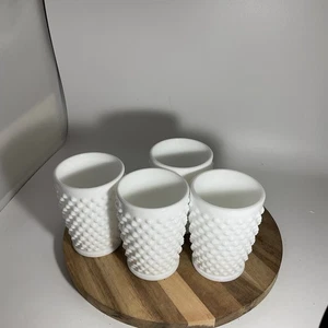 4er Set Milchglas Hobnail Saftgläser 3,25" - Bild 1 von 8