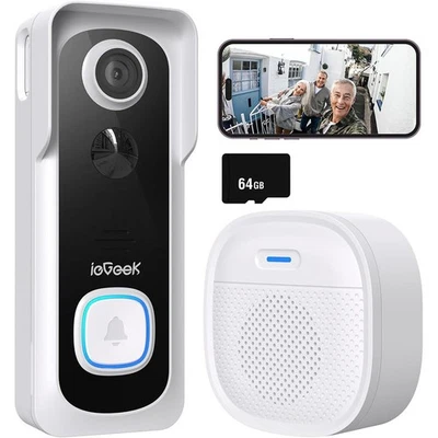 2K/3MP ieGeek Türklingelkamera ​​Kabellose Türklingel Kamera Bewegungserkennung