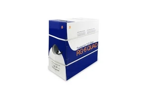 1000ft RG6 CMR CCS Quad Shield Coax Cable, Black - Afbeelding 1 van 1
