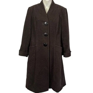 J Jill Womens Dark Brown Knee Length Dress Coat 100% Cotton Medium Weight sz XS - Picture 1 of 17