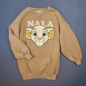Zara Disney Beige Nala The Lion King Crewneck Brown Sweatshirt Sz 11-12 Youth - Picture 1 of 7