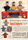 1957 PAPIER PUBLICITAIRE Rushton Captain Kangeroo marionnettes à main théâtre peinture magique noire