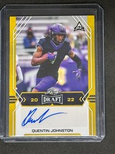 2022 Leaf Draft Football #BA-QJ1 Quentin Johnston GOLD AUTO RC LA Chargers